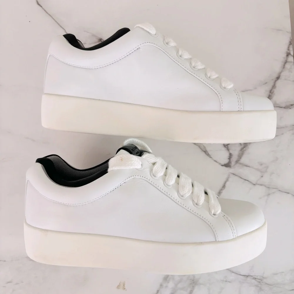 Rag & Bone Retro‎ Pro Leather Chunky Sneakers Size 39 US 9 White Black Ortholite